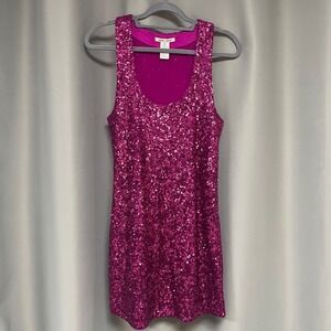 Alice + Olivia Sequin Dress Party Cocktail‎ Sleeveless Pink Medium